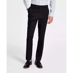 DKNY Dario Modern Fit Men's Size 34 Black Dress Pants Flat Front Office Classic